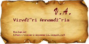 Vizvári Annamária névjegykártya